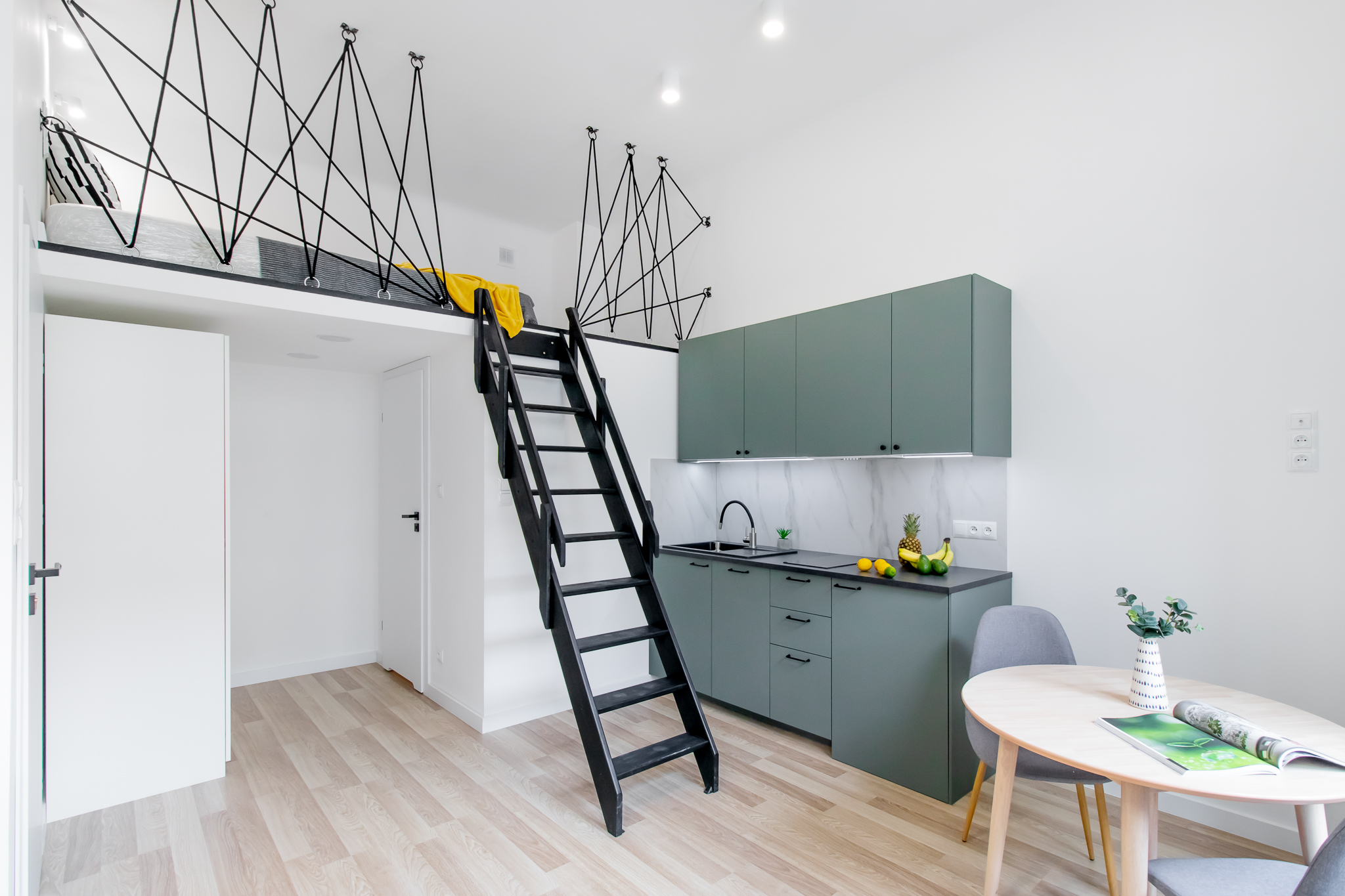 MODERN studio apartment with entresol with real bed. Lwowska Street, CITY CENTER / ERASMUS WELCOME