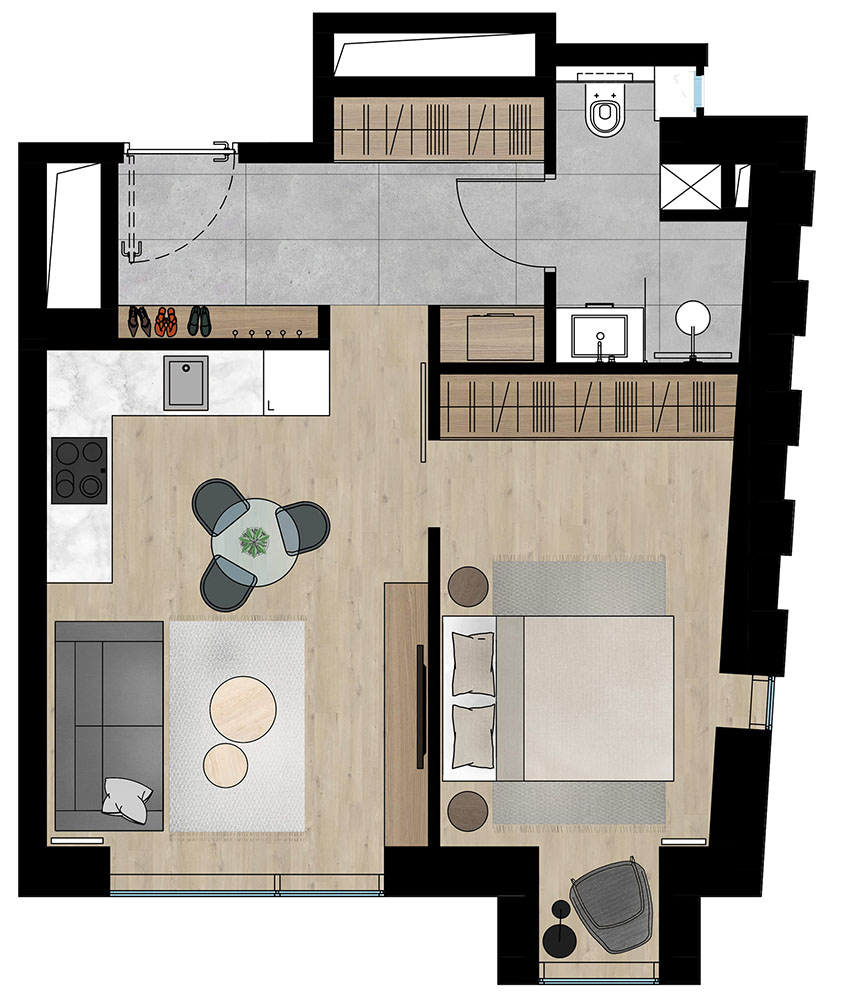 MODERN 2-ROOM | METRO WILANOWSKA
