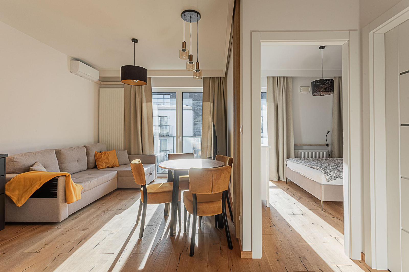 MODERN 2-room apartment with balcony and AC in WOLA DISTRICT